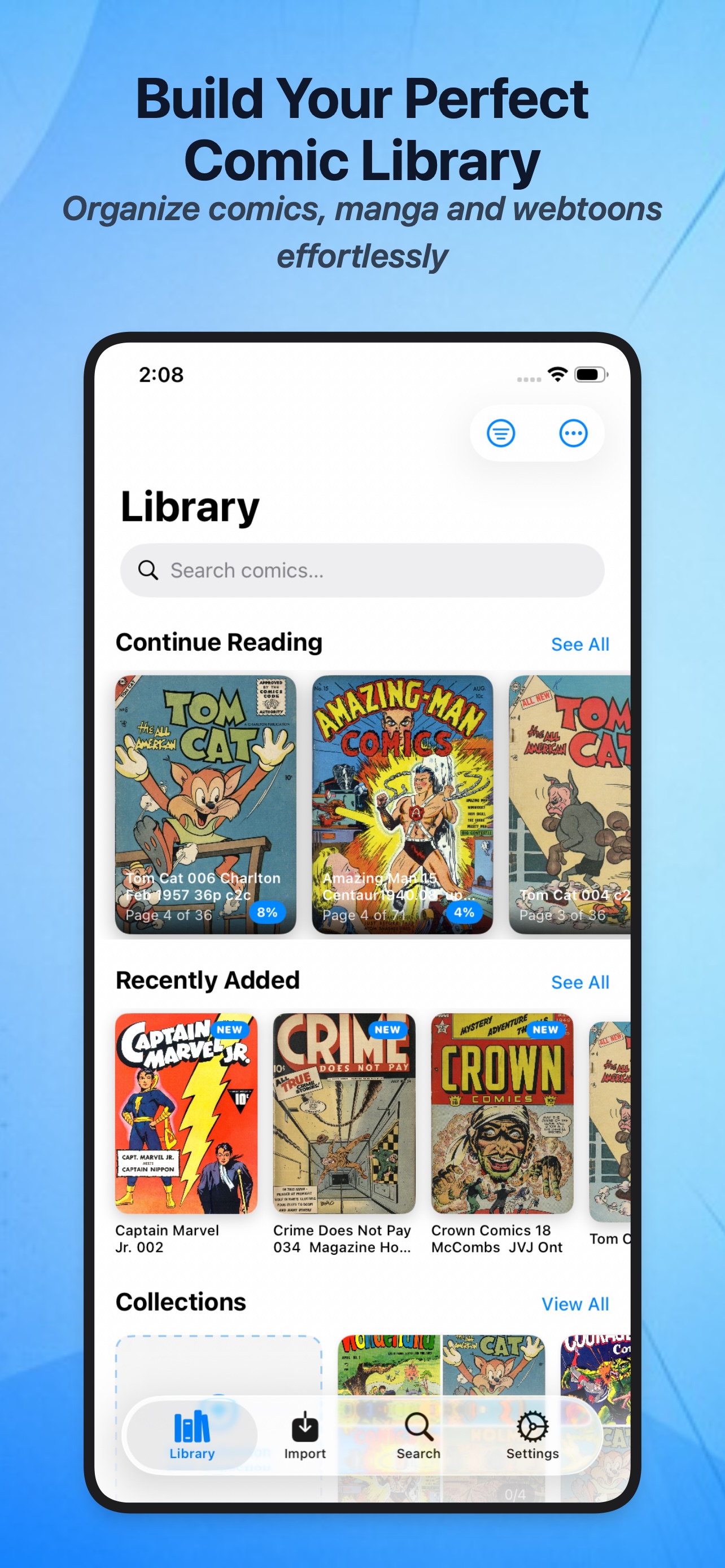 Comixor library view